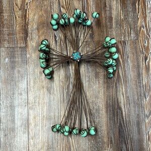 Turquoise marble and wire Cross